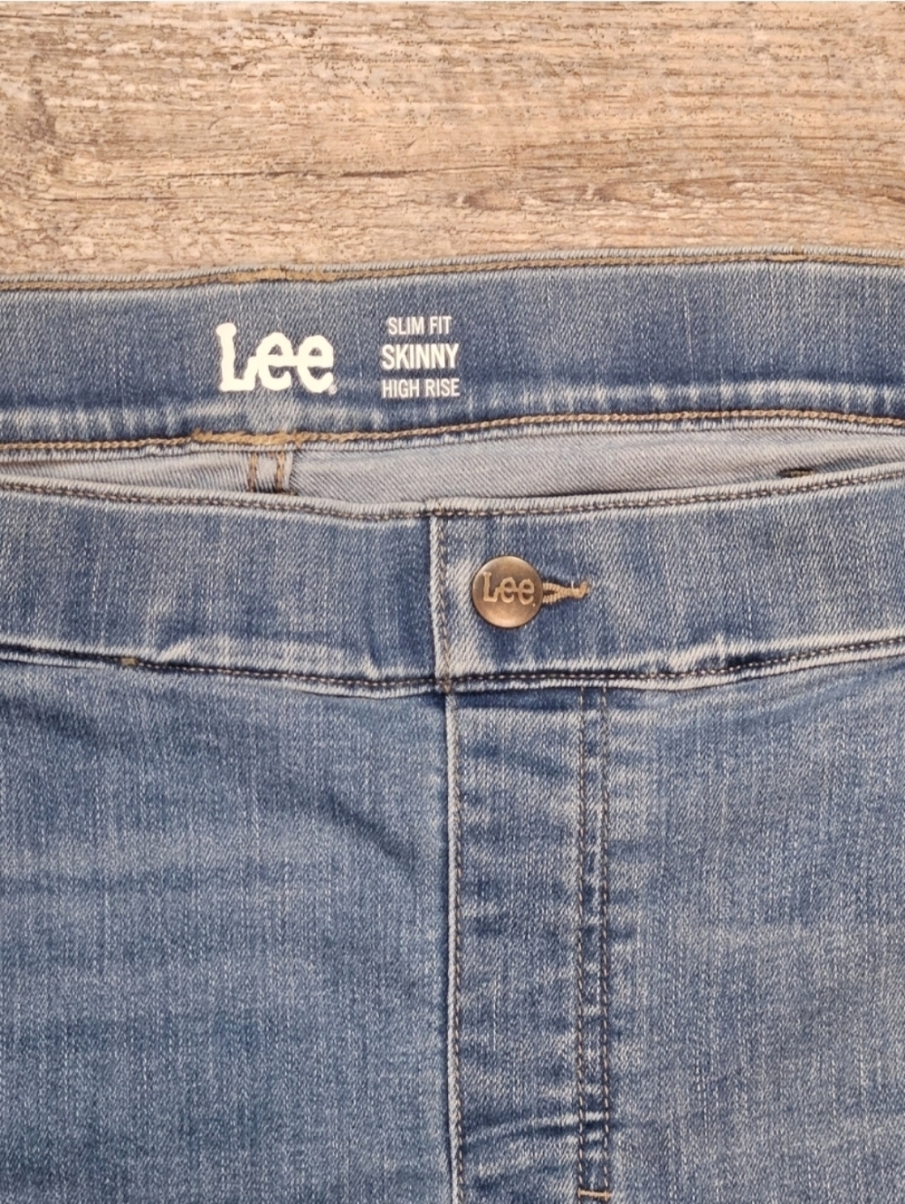 LEE Slim Fit/Skinny/Hi Rise/Elastic Waist Jeggings Jeans Women 22 - Picture 2 of 4